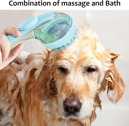 (6 Pcs)  Pet Grooming Bath Massage Brush with Soap and Shampoo Dispenser Soft Silicone Bristle for Long Short Haired Dogs Cats Shower