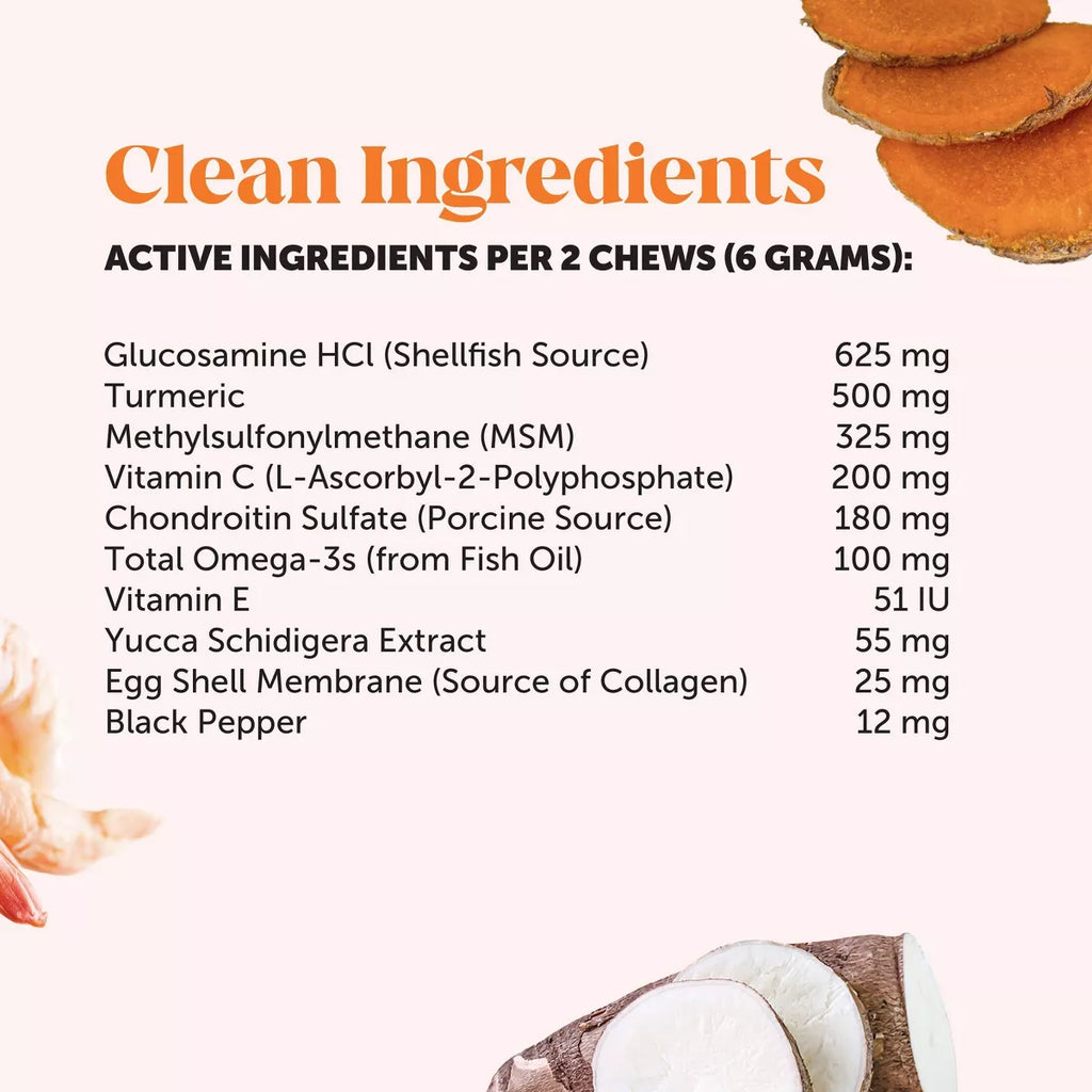 Pet Honesty Hip & Joint Health Chicken Flavor Supplement for Dog - 60Ct: Soft Chew, Adult, All Sizes, Wheat Free