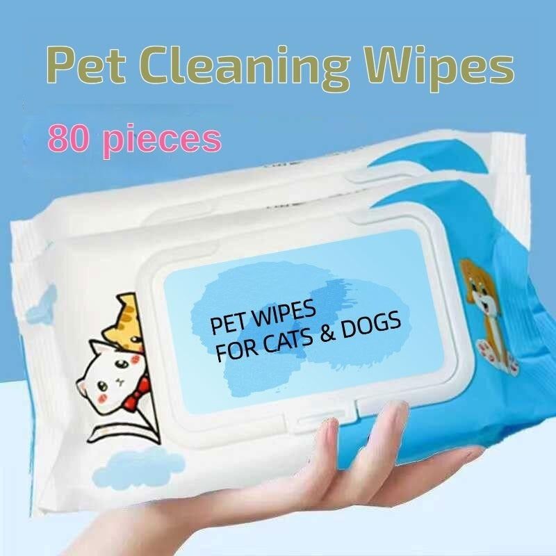 Dog Cat Pet Wet Wipes for Paws and Butt, Earseyes Plant-Based Pet Wipes, Unscented Dogwipes, Cleaning Deodorizing, Paw Wipes Fordogs Cats Pets
