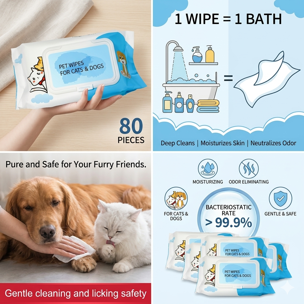 Waggly Wipes | 100% Organic 5-in-1 Daily Grooming Wipes