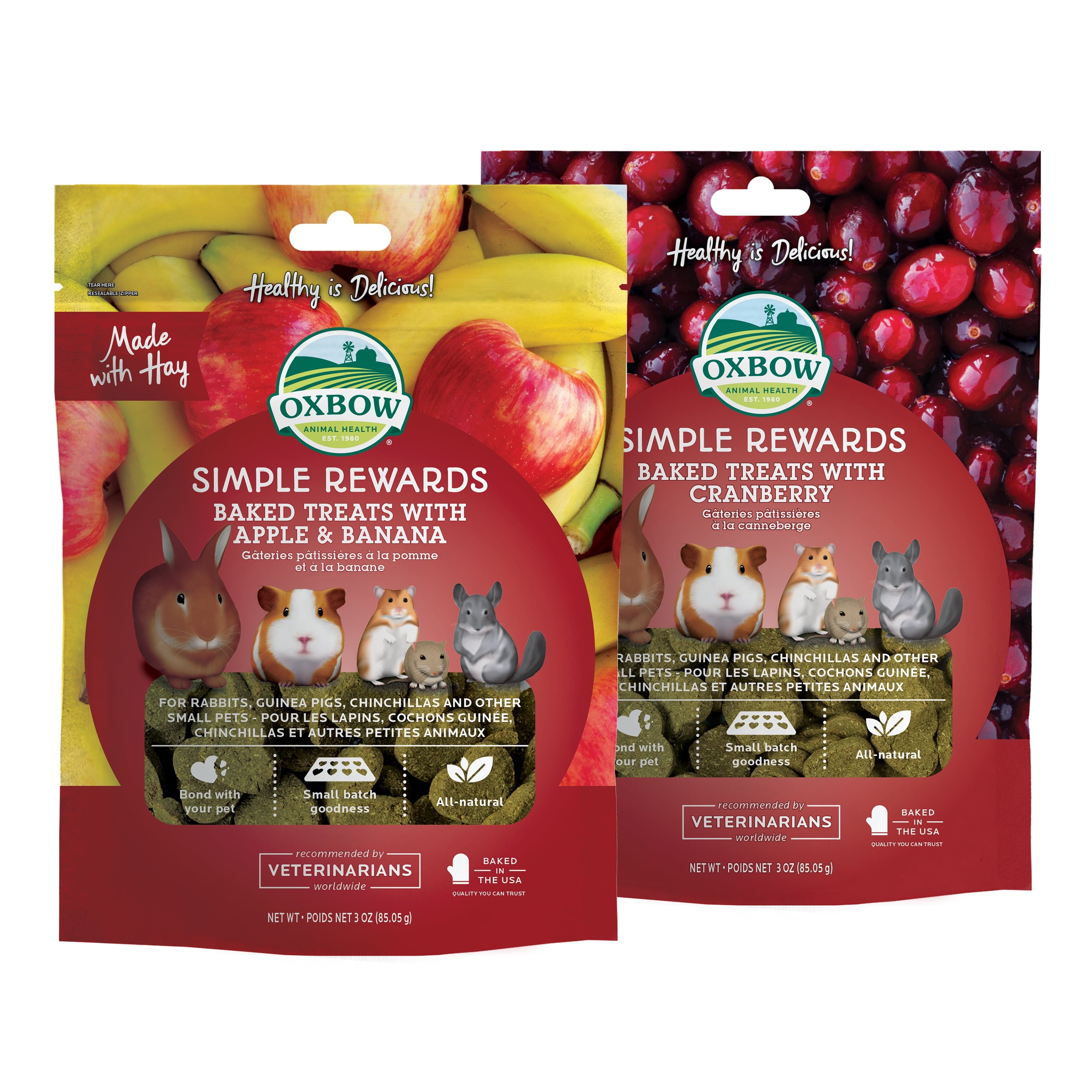 Oxbow Simple Rewards Apple Banana Treats 3Oz.