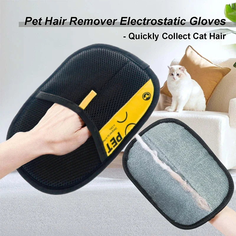 Electrostatic Pet Hair Removal Gloves for Cats Dogs