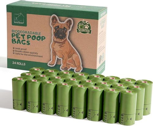 Biodegradable Dog Poop Bags Rolls 360 Count Scented, Leak Proof and Extra Thick Waste Bag Refill (Scented)