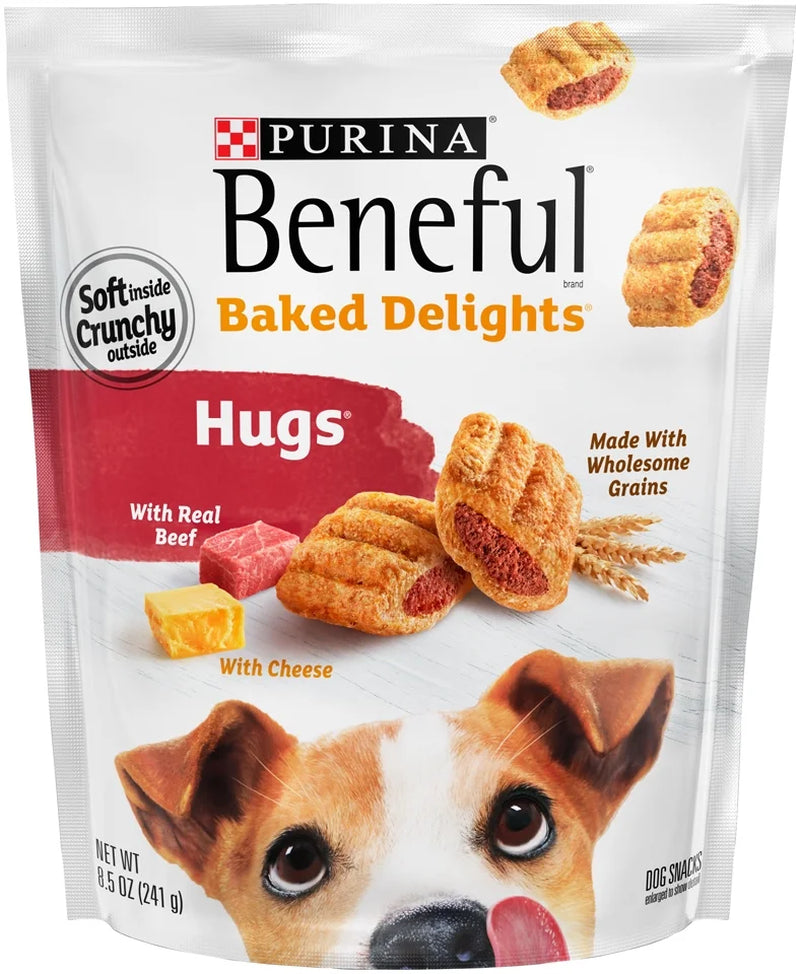 Purina  Baked Delights Hugs with Real Beef and Cheese Oven Baked Dog Treats, 19.5 Oz Pouch