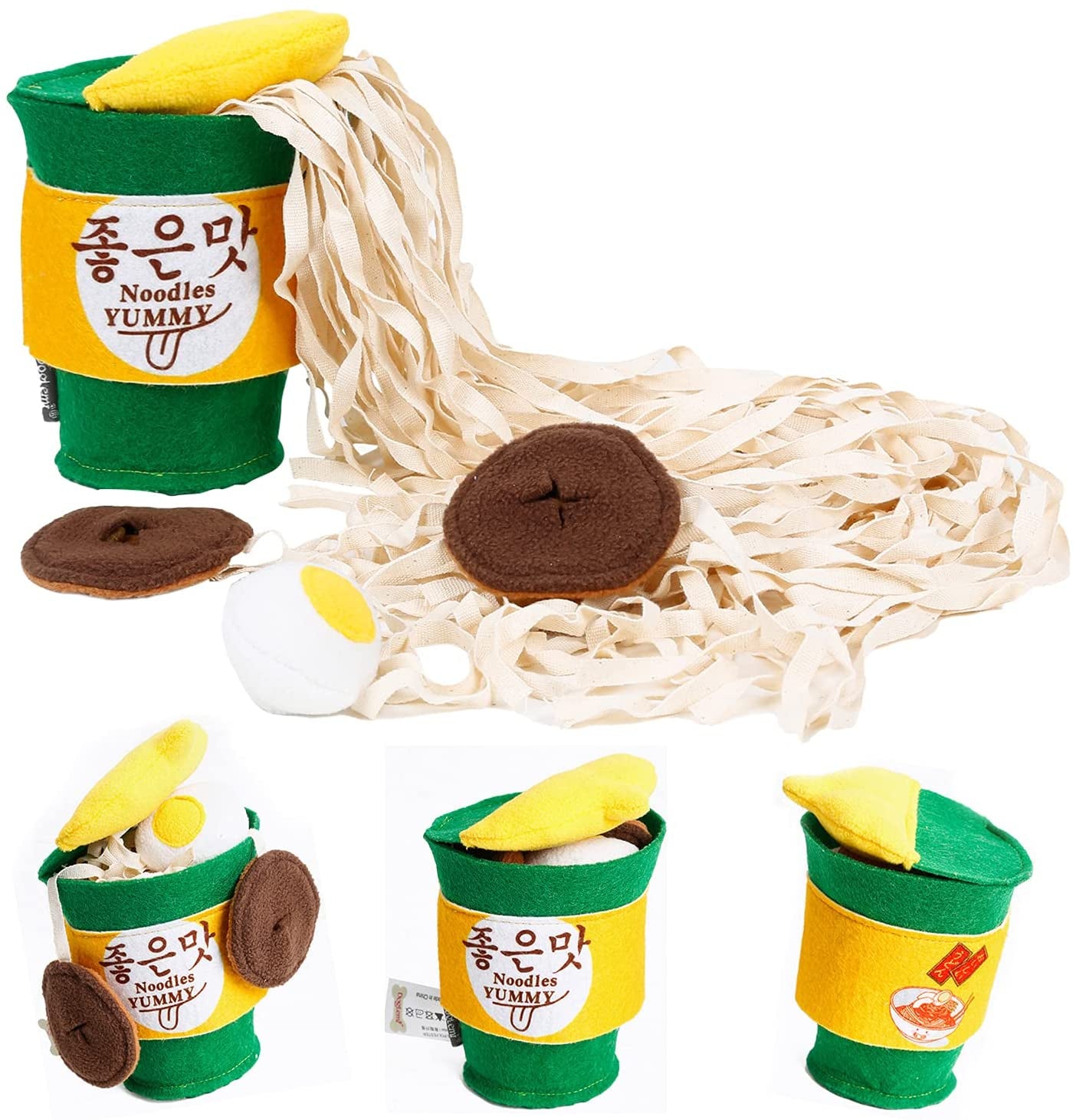 Dog Treat Toys Dog Squeaky Puzzle Enrichment Toy Snuffle Stuffed Toys for Dogs Tough Chew Teething Soft Puppy Toy (Noodles)