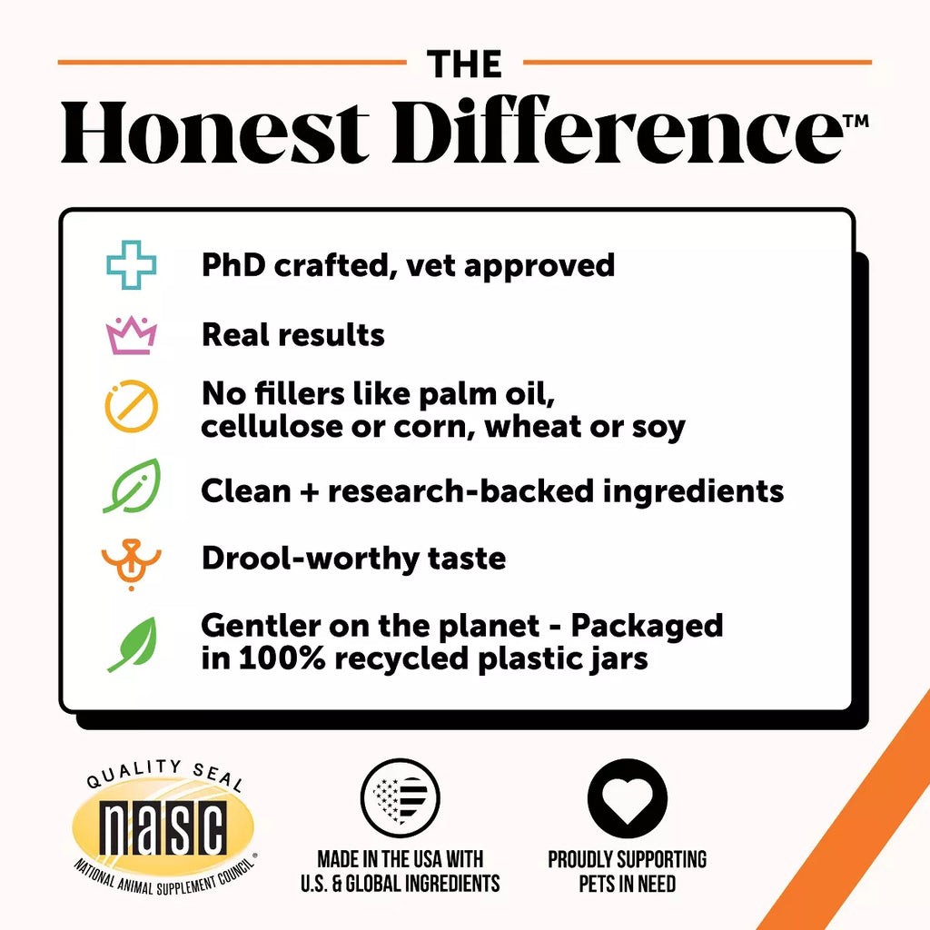 Pet Honesty Hip & Joint Health Chicken Flavor Supplement for Dog - 60Ct: Soft Chew, Adult, All Sizes, Wheat Free