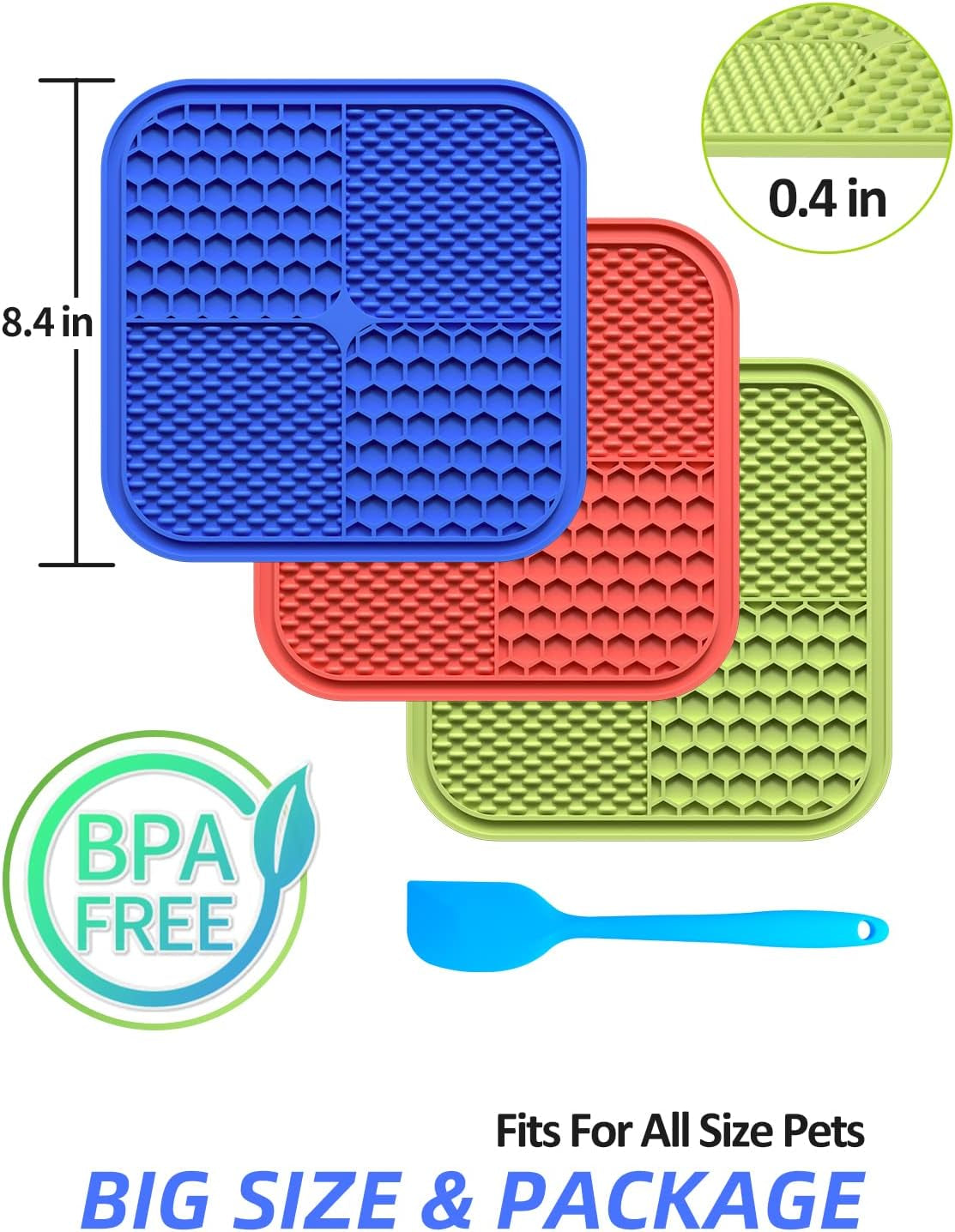 Ultimate Lick Mat Set for Dogs & Cats - Pack of 3 Slow Feeders to Combat Boredom & Anxiety, Perfect for Treats, Yogurt, and Peanut Butter