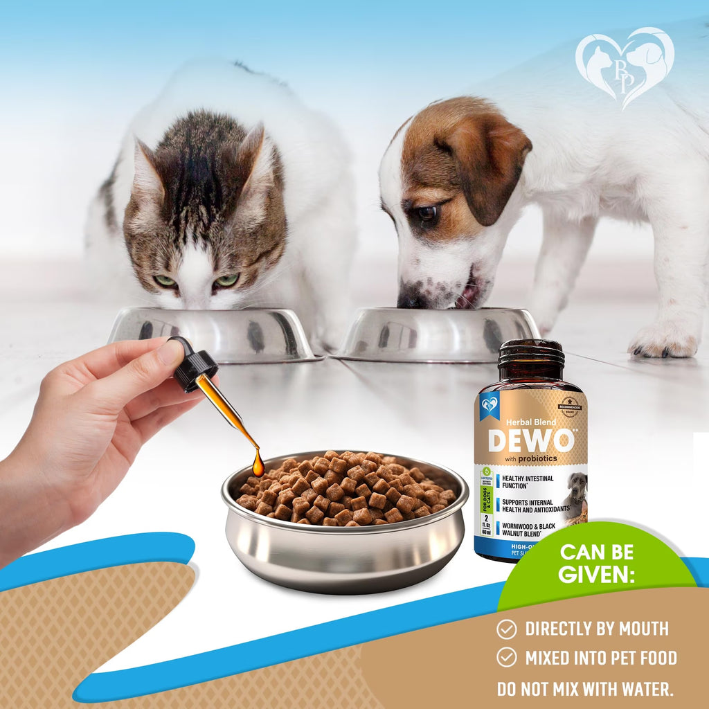 Natural Intestinal Defense for Dogs & Cats – Herbal Cleanse with Black Walnut & Probiotic – Promotes Healthy Gut & Flora Balance – Advanced Broad Spectrum Formula